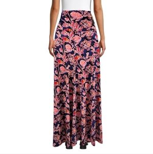 LulaRoe Blue,Red,Orange Floral Maxi Skirt Maxmalisim Style Size XS NWT